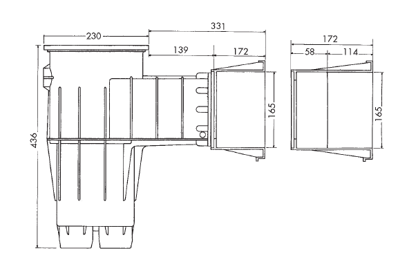 Skimmer grande meurtrière pour piscine liner et béton