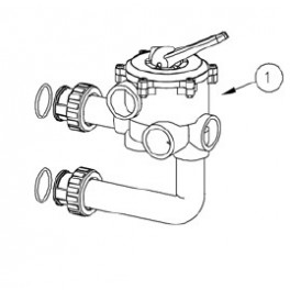 Vanne 1??1/2 pour TR100 ou TR140  pour Triton TR après 2002 et Clear PRO Pentair