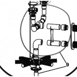 Ensemble Coudé raccordement diffuseur  pour Filtres à sable Propure S36 Propure