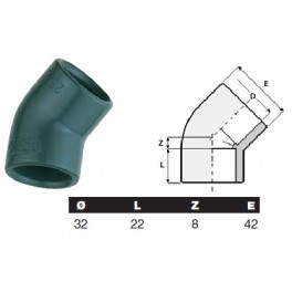 Coude à 45° à coller Ø32