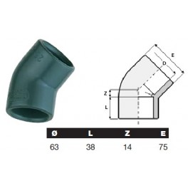 Coude à 45° à coller Ø63