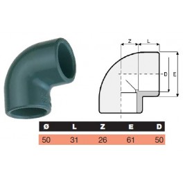 Coude à 90° à coller Ø50