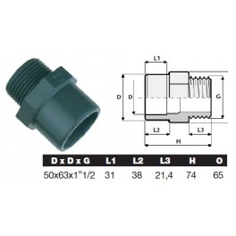 Embout Mâle/femelle à coller