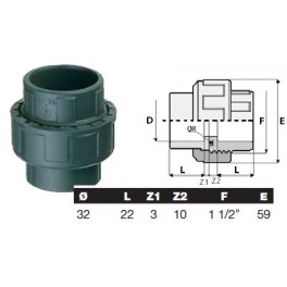 Union mâle à coller