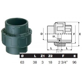 Union mâle à coller