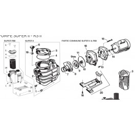 Support de moteur Pompe Hayward Super II - RS II SP3030-3