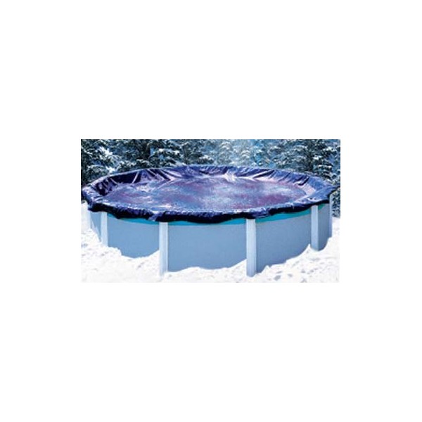 Bâche D'hiver Pour Piscine Hors Sol Ronde - Tissu Oxford 210D, Treuil Et Câble - Tailles 2,45m à 4,5m - Bleu