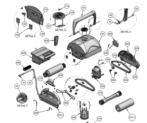 Ressort de support latéral pour robots Aquatron AstralPool BRAVO SMART