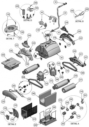 Hélice de moteur de pompe pour robots Aquatron AstralPool GALEON FL