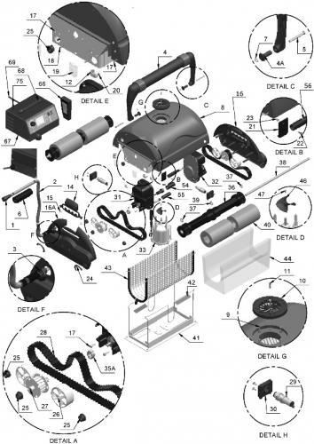 Ressort de support latéral pour robots Aquatron AstralPool Magnum