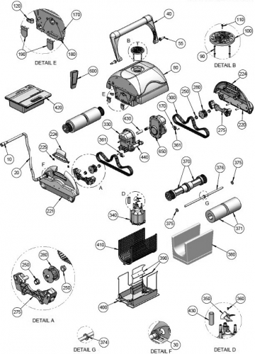 Hélice de moteur de pompe pour robots Aquatron AstralPool Magnum Junior