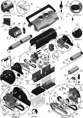 Hélice de moteur de pompe pour robots Aquatron AstralPool ULTRAMAX Modèle 49663